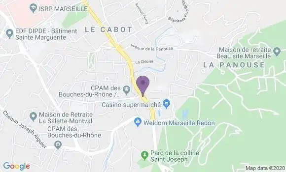 Localisation BNP Paribas Agence de Marseille Rouvière