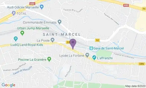 Localisation BNP Paribas Agence de Marseille Saint Marcel