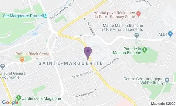 Localisation BNP Paribas Agence de Marseille Sainte Marguerite
