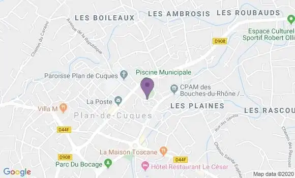 Localisation BNP Paribas Agence de Plan de Cuques