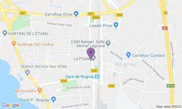 Localisation BNP Paribas Agence de Rognac