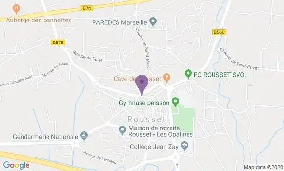 Localisation BNP Paribas Agence de Rousset