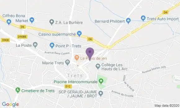 Localisation BNP Paribas Agence de Trets