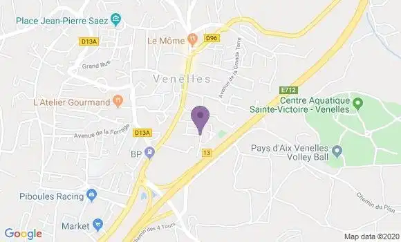 Localisation BNP Paribas Agence de Venelles