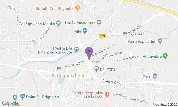 Localisation BNP Paribas Agence de Brignoles