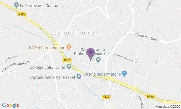 Localisation BNP Paribas Agence de Carqueiranne