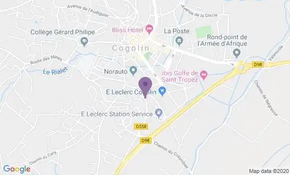 Localisation BNP Paribas Agence de Cogolin