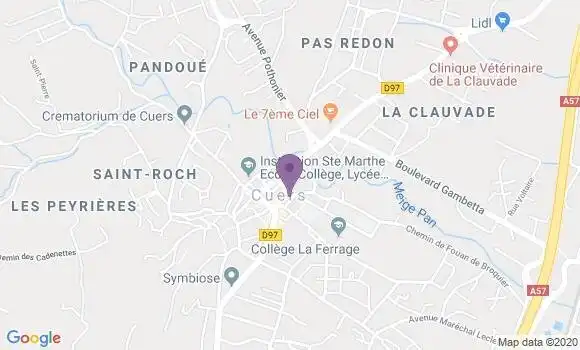 Localisation BNP Paribas Agence de Cuers