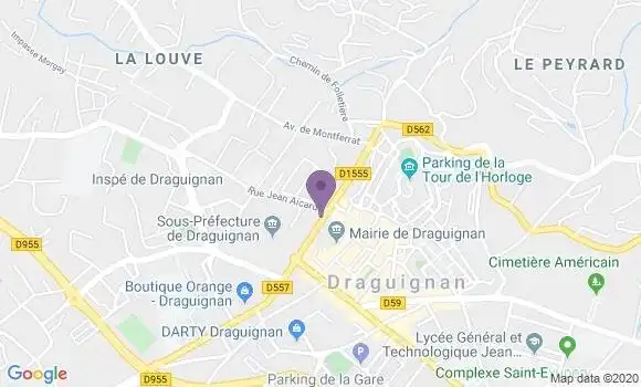 Localisation BNP Paribas Agence de Draguignan