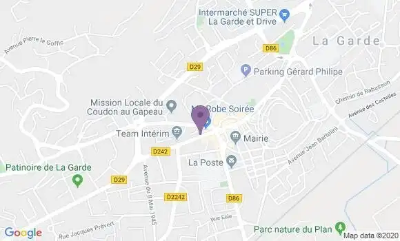 Localisation BNP Paribas Agence de La Garde