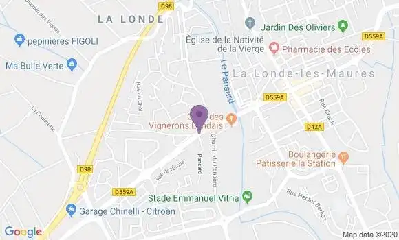 Localisation BNP Paribas Agence de La Londe les Maures