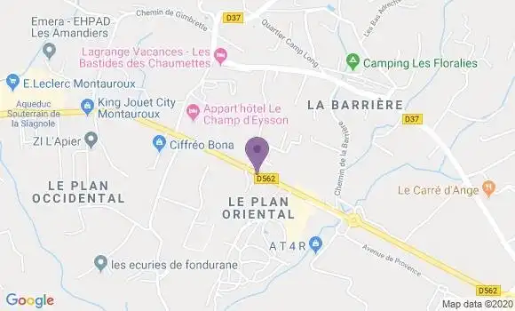 Localisation BNP Paribas Agence de Montauroux