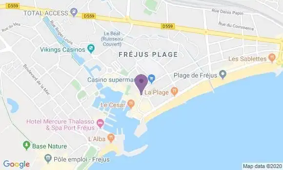 Localisation BNP Paribas Agence de Port Fréjus