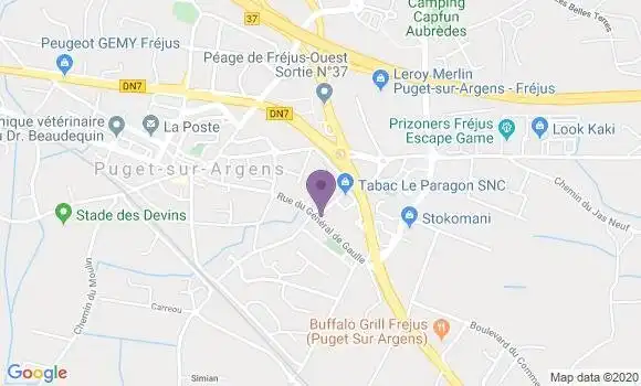 Localisation BNP Paribas Agence de Puget sur Argens