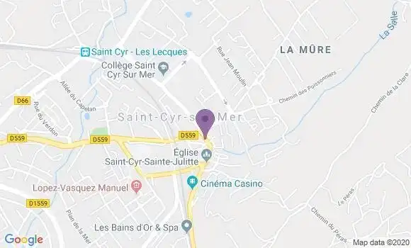 Localisation BNP Paribas Agence de Saint Cyr sur Mer