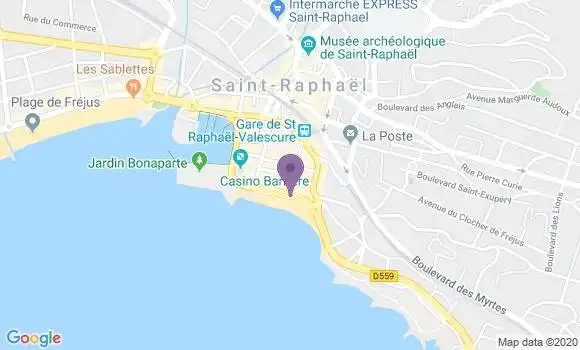 Localisation BNP Paribas Agence de Saint Raphaël
