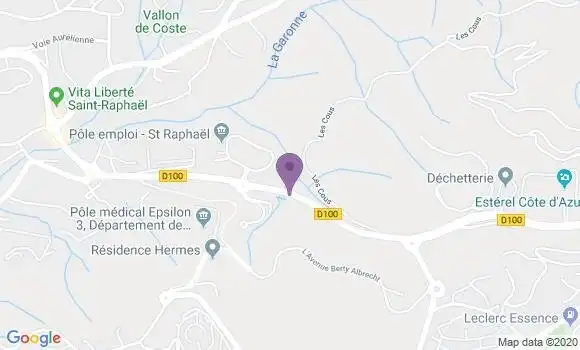 Localisation BNP Paribas Agence de Saint Raphaël Cercéron