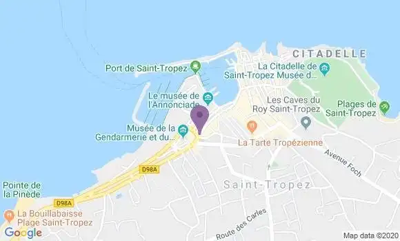 Localisation BNP Paribas Agence de Saint Tropez