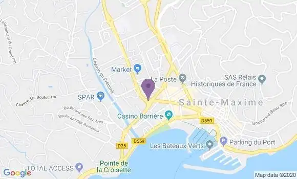 Localisation BNP Paribas Agence de Sainte Maxime