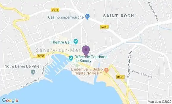 Localisation BNP Paribas Agence de Sanary sur Mer