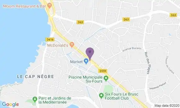 Localisation BNP Paribas Agence de Six Fours les Plages