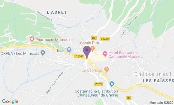 Localisation LCL Agence de Châteauneuf Grasse Pré du Lac