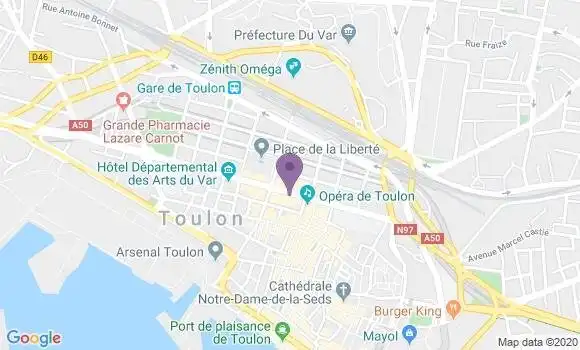 Localisation BNP Paribas Agence de Toulon Opéra