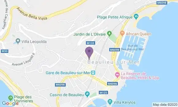 Localisation BNP Paribas Agence de Beaulieu sur Mer