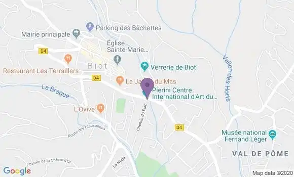 Localisation BNP Paribas Agence de Biot