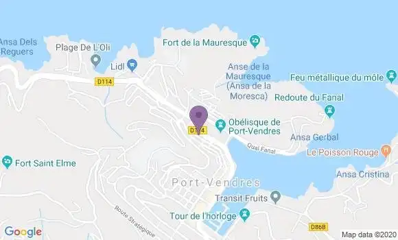 Localisation LCL Agence de Port Vendres
