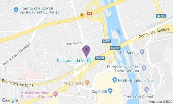 Localisation BNP Paribas Agence de Cagnes sur Mer