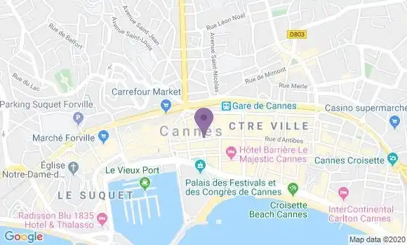 Localisation BNP Paribas Agence de Cannes Buttura