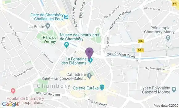 Localisation LCL Agence de Chambéry
