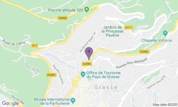 Localisation BNP Paribas Agence de Grasse Thiers