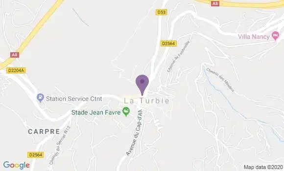 Localisation BNP Paribas Agence de La Turbie