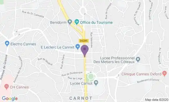 Localisation BNP Paribas Agence de Le Cannet