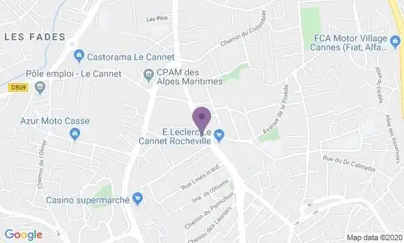 Localisation BNP Paribas Agence de Le Cannet Rocheville