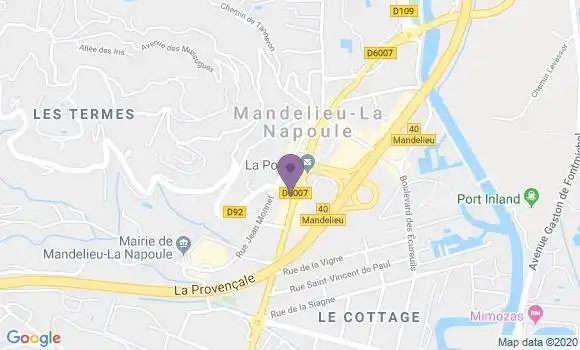 Localisation BNP Paribas Agence de Mandelieu la Napoule
