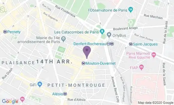Localisation LCL Agence de Paris Denfert Roch