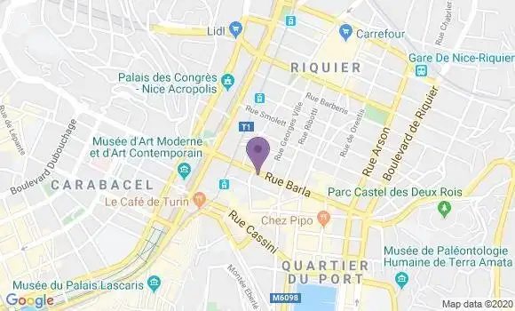 Localisation BNP Paribas Agence de Nice Barla
