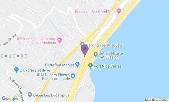 Localisation BNP Paribas Agence de Nice Carras