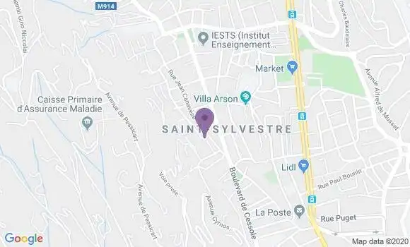 Localisation BNP Paribas Agence de Nice Cessole