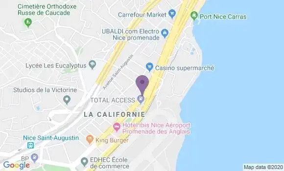 Localisation BNP Paribas Agence de Nice Ferber