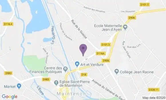 Localisation LCL Agence de Maintenon