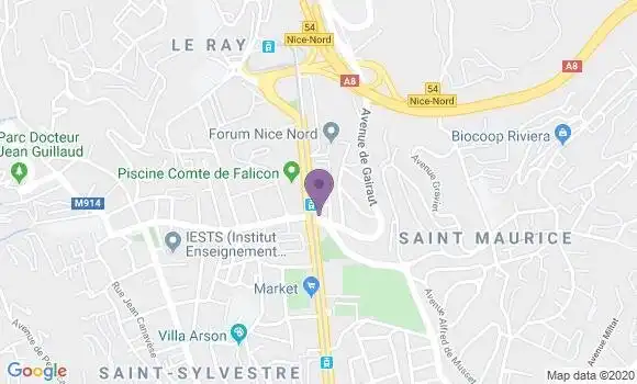 Localisation BNP Paribas Agence de Nice Fontaine du Temple