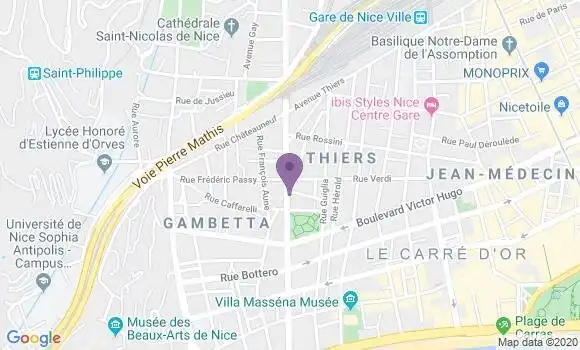 Localisation BNP Paribas Agence de Nice Franklin