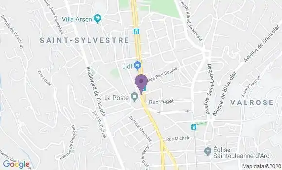 Localisation BNP Paribas Agence de Nice Gorbella