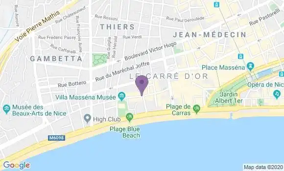 Localisation BNP Paribas Agence de Nice Rue de France