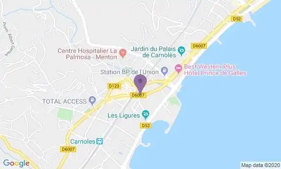 Localisation BNP Paribas Agence de Roquebrune Cap Martin