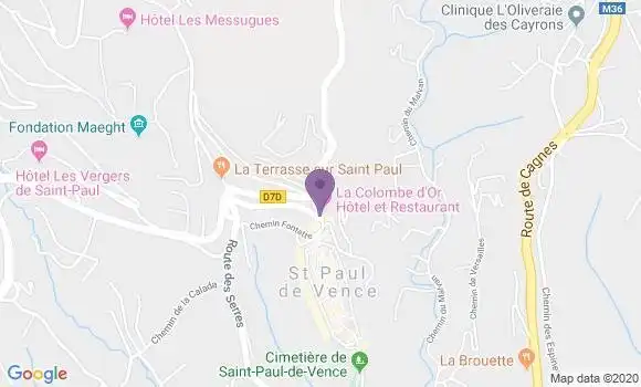 Localisation BNP Paribas Agence de Saint Paul de Vence
